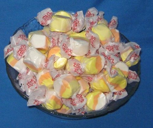 Taffy Town Candy Corn Salt Water Taffy 1 Pound Bag logo