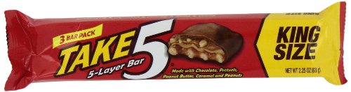 Take Five Candy Bar, King Size, 2.25 ounce Bars (Pack of 18) logo