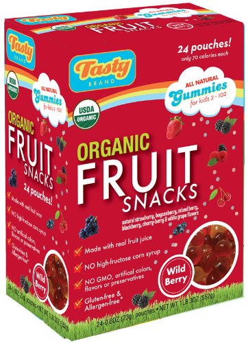 Tasty Brand Organic Gummies, Wild Berry, 1.65 Ounce (Pack of 24) logo