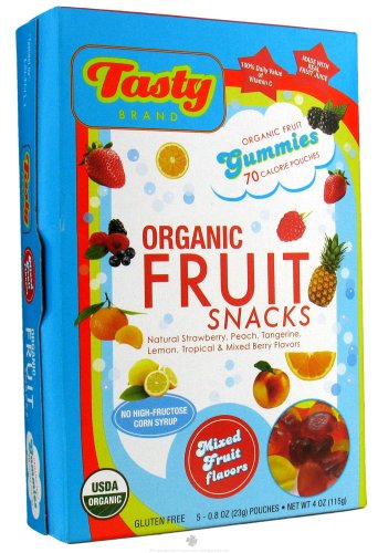 Tasty Brand Organic Mixed Fruit Gummy Snack Box 5-count (Pack of 6) logo