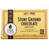 Taza Chocolate Organic Stone Ground Chocolate Bar, 60% Dark, 3 Ounce (Pack of 5), Vegan logo