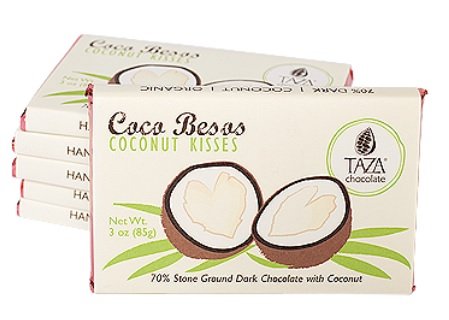 Taza Organic Coco Beso Coconut 70% Dark Chocolate Bar, 3 Oz/85 Grams logo