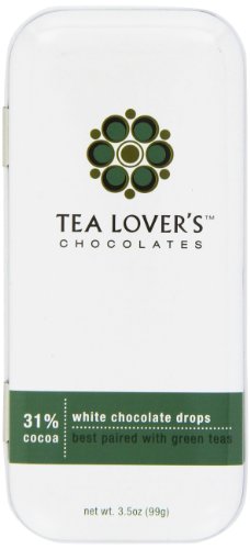 Tea Lover’s Chocolates White Chocolate (31%), Pairs With Green Tea, 3.5 ounce Tins (Pack of 6) logo