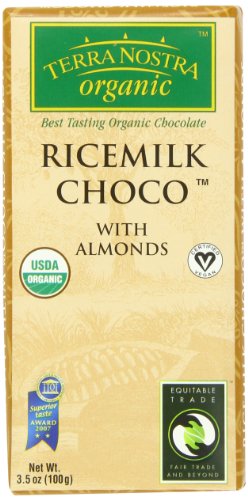 Terra Nostra Organic Ricemilk Choco With Almonds Bar, 3.5 ounce Bars (Pack of 12) logo