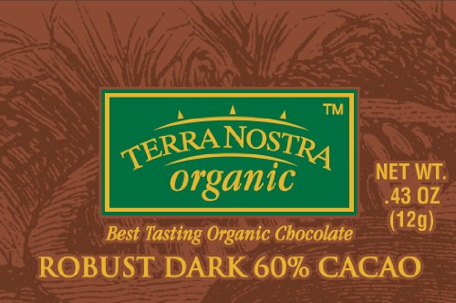 Terra Nostra Organics Robust 60% Chocolate Mini Square, 0.43 ounce (Pack of 144) logo