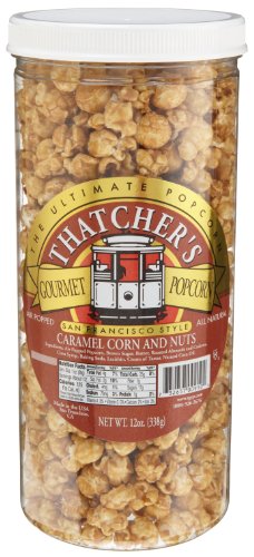 Thatcher’s Gourmet Specialties Popcorn, Caramel Corn and Nuts, 12 ounce Tubes (Pack of 12) logo