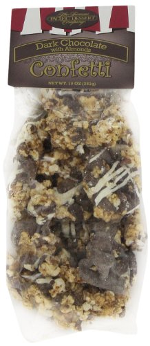 The Famous Pacific Dessert Company Dark Chocolate Confetti With Almonds, 10 ounce (Pack of 3) logo
