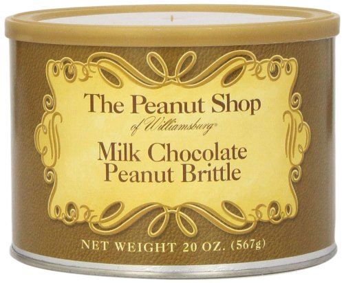 The Peanut Shop Of Williamsburg Chocolate Covered Peanut Brittle, 20 ounce Tin logo