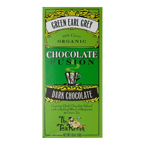 The Tea Room – Organic Chocolate Fusion Bar 60% Cacao Dark Chocolate Green Earl Grey – 1.8 Oz. logo