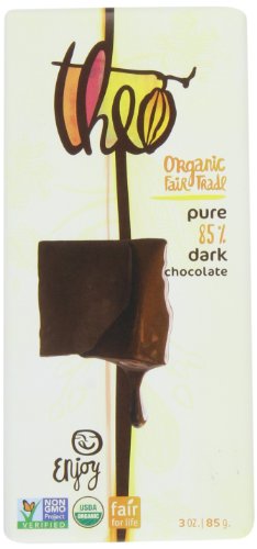 Theo Chocolate 85% Dark Chocolate Bar 3 Oz. logo