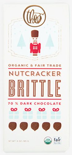 Theo Chocolate – Classic Collection Organic Dark Chocolate 70% Cacao Nutcracker Toffee – 3 Oz. logo