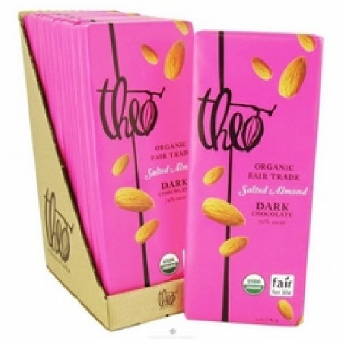 Theo Chocolate Dark Chocolate Bar, Salted Almond (12x3oz ) logo