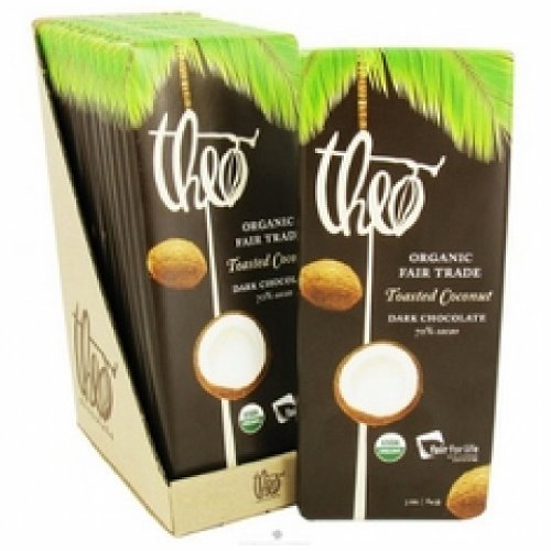 Theo Chocolate Organic Dark Chocolate With Toasted Coconut Bar (12x3oz ) logo