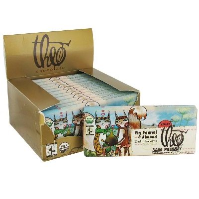 Theo Chocolate Organic Fig, Fennel & Almond Dark Chocolate Bar 2 Oz. logo