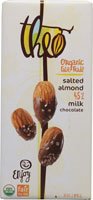 Theo Chocolate Organic Milk Chocolate With Salted Almonds Bar 3 Oz. logo