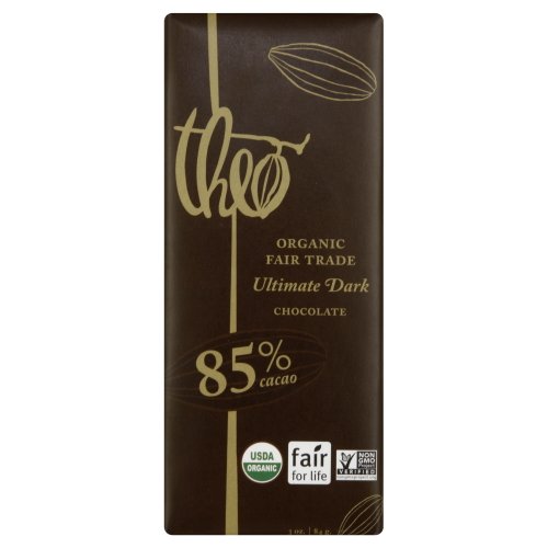 Theo Chocolate Organic Ultimate 85 Percentage Dark Chocolate Bar, 3 Ounce — 12 Per Case. logo