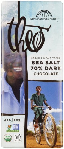 Theo Chocolate Sea Salt Dark Chocolate World Bicycle Relief logo