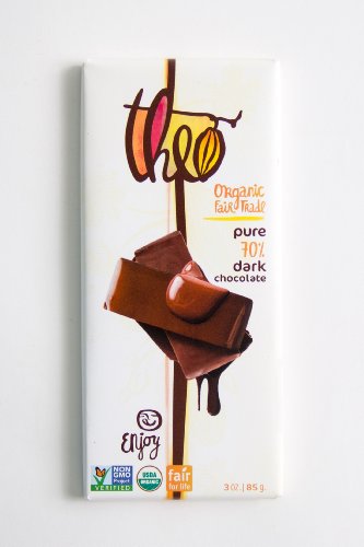 Theo Classic Organic (70% Cacao) Dark Chocolate, 3 ounce Bars (Pack of 12) logo