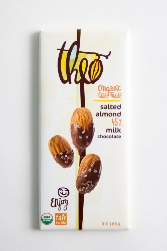 Theo Classics Milk Chocolate With Salted Almonds, 3 ounce (Pack of 6) logo