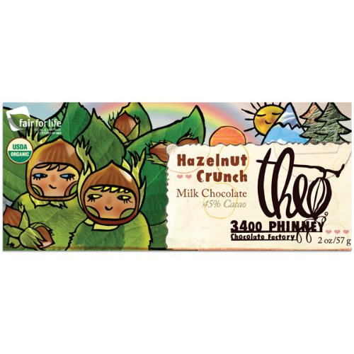 Theo Fantasy Milk Chocolate Inclusion Bars, Hazelnut Crunch, 2 ounce (Pack of 12) logo