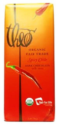 Theo Organic Dark Chocolate With Chile, 3 ounce (Pack of 12) logo