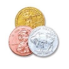 Thompson Assorted Gold Chocolate Coin, 1 Ounce — 30 Per Case. logo