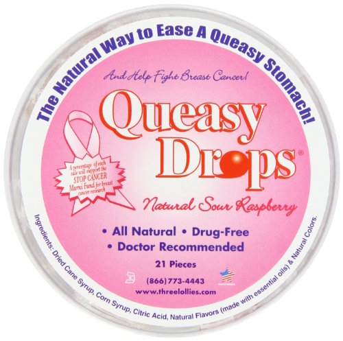 Three Lollies Queasy Drops Pink Supporting Breast Cancer Awareness, 21 Count logo