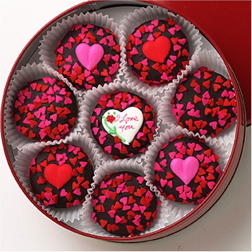 Tin Of 16 Oreo’s Dark Chocolate Valentine’s Day Assortment logo