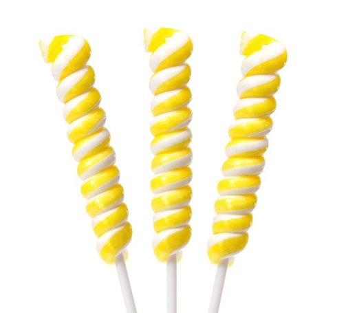 Tiny Twist Whirly Swirl Pops Yellow and White Lollipops 48 Count logo