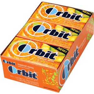 Tj Orbit Tropical Remix Artificial Flavored Sugar Free Chewing Gum – 12×14 Piece Packages (168 Pieces Total) logo
