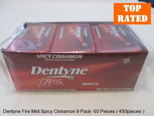 Tj10 Dentyne Fire Mint Spicy Cinnamon – 9 Pack -50 Pieces (450 Pieces Total) logo