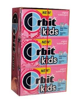 Tj10 Orbit For Kids Original Bubble Gum Artificial Flavored Sugarfree Chewing Gum – 12×14 Piece Packages (168 Pieces Total) logo