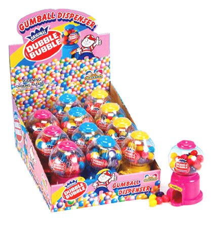 Tj9 Original Dubble Bubble Juicy Gumball Dispenser Assorted Fruit Flavored Bubble Chewing Gum Balls Best For Kids – 12 Counts Of 1.41 Oz Bag logo