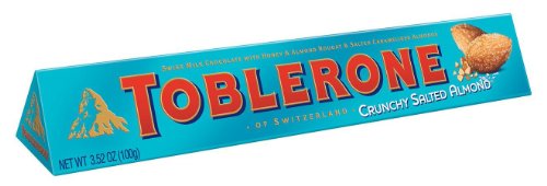 Toblerone Crunchy Salted Almond Swiss Milk Chocolate Bar logo