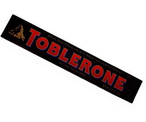 Toblerone Swiss Dark Chocolate With Honey and Almond Nougat ( 100g/3.52oz) Pack of 3 logo