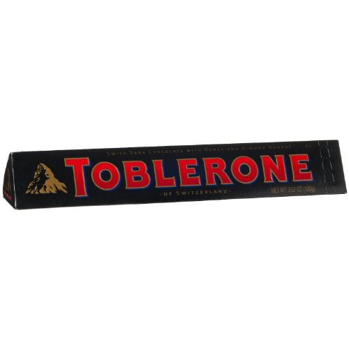 Toblerone Swiss Dark Chocolate With Honey and Almond Nougat, 3.52 ounce Bar (Pack of 20) logo