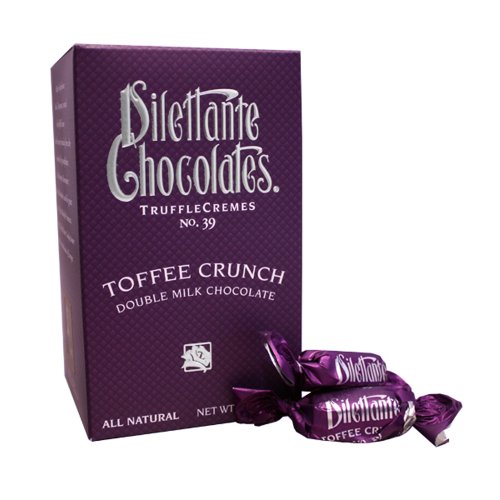 Toffee Crunch Truffle Cremes In Double Milk Chocolate – 10oz Gift Box – By Dilettante (3 Pack) logo