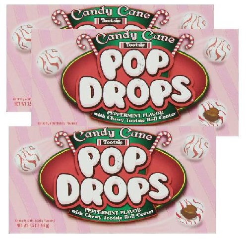 Tootsie Peppermint Candy Cane Pop Drops (Pack of 3) 3.5 Oz Boxes logo