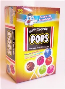 Tootsie Pops – Box Of Fun Flavors 100 Pops Per Box logo