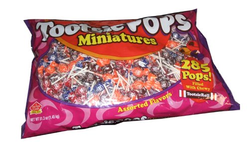 Tootsie Pops Miniature, 285 Pops Filled With Chewy Tootsie Roll logo
