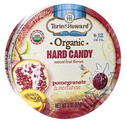 Torie and Howard Organic Hard Candy Tin, Pomegranate and Nectarine, 2 Ounce logo