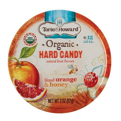 Torie & Howard, Blood Orange & Honey Organic Hard Candy, Each Of Eight Tins Are 2 Oz (Pack of 8) logo