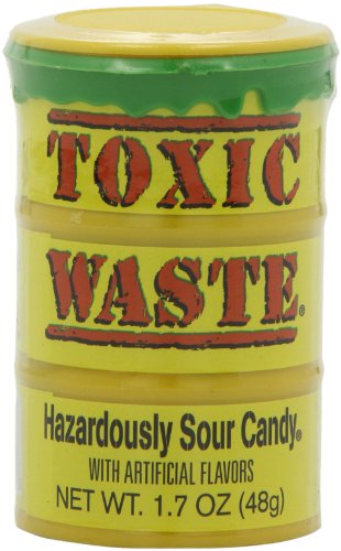 Toxic Waste Hazardously Sour Candy, 1.7 ounce Plastic Drums (Pack of 12) logo