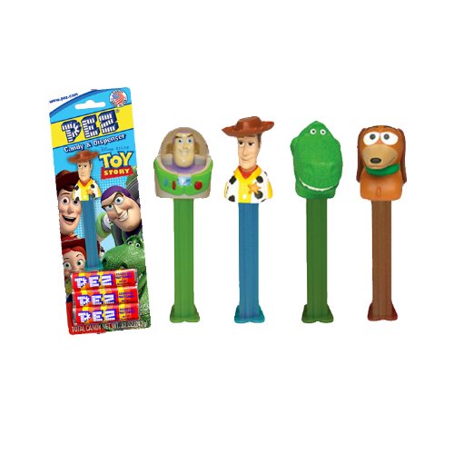 Toy Story Characters Dispenser In Blister Pack With 3 Kosher Pez Refill Candies logo