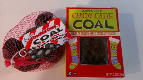 Trader Joe’s Candy Cane Coal and Chocolate Coal Stocking Stuffer logo