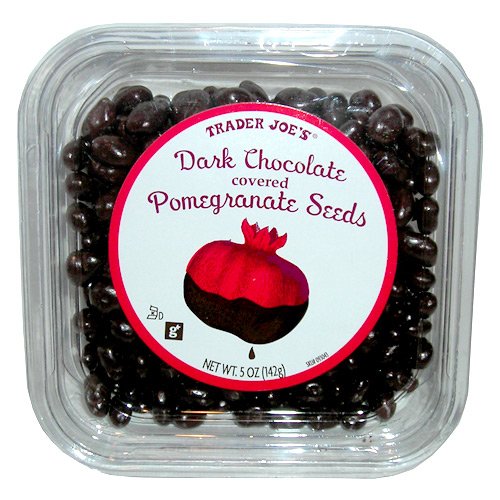 Trader Joe’s Dark Chocolate Covered Pomegranate Seeds No Gluten Ingredients Used New logo