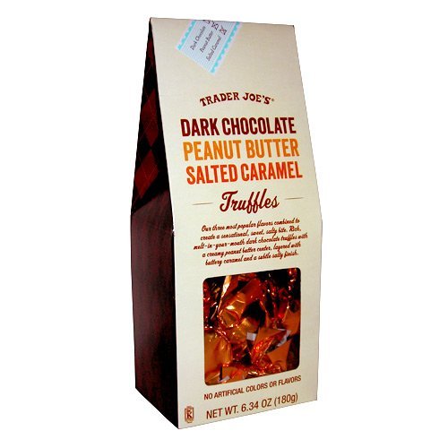 Trader Joe’s Dark Chocolate Peanut Butter Salted Caramel Truffles logo