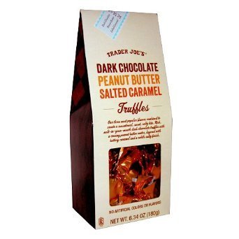 Trader Joe’s Dark Chocolate Peanut Butter Salted Caramel Truffles (Pack of 2) logo