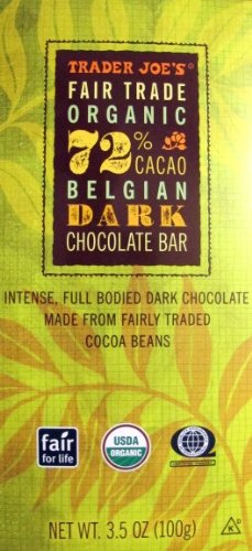 Trader Joe’s Fair Trade Organic 72% Belgian Dark Chocolate Bar…3.5 Oz. Bar logo