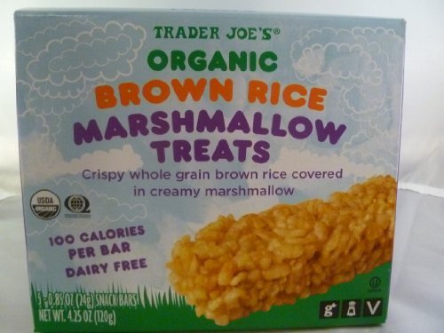 Trader Joe’s Organic Brown Rice Marshmallow Treats 1 Box / 5 Bars logo